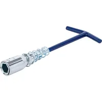BGS Do it yourself Zündkerzenschlüssel mit T-Griff, Gelenkfeder Sechskant SW 16 mm / SW 21 mm