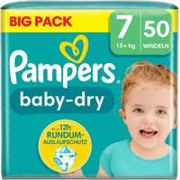 Pampers Baby-Dry Size 7, 50 Nappies, 15Kg+ (Alte Version)