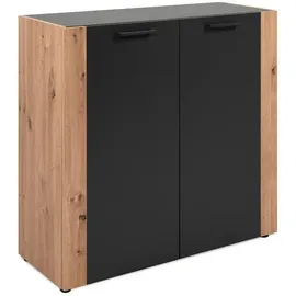 MID.YOU Kommode 89 x 85 x 34,5 cm Anthrazit / Eiche Artisan