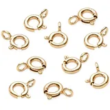 NKlaus 10 x Federring Verschluss Ø 5,1mm 333er Gelbgold Ersatzverschluss für Goldketten 11270