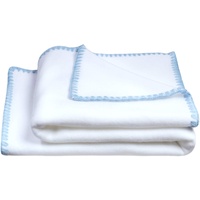 Soft-Fleece Baby-Decke – Polarfleece-Schmuse-Decke mit Muschel-Häkelstich – flauschige Baby-Kuscheldecke – 80x100 cm – 520 azur – von ’zoeppritz since 1828’