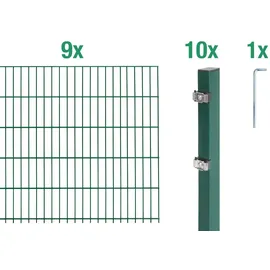 GAH Alberts Doppelstabmattenzaun Set 9 Matten 0,8 x 18 m grün