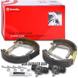 Brembo Bremsbackensatz vormontiert Trommelbremse hinten [Hersteller-Nr. K85036] für Audi, Seat, Skoda, VW