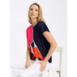 Heine Druck-Shirt in orange-marine-bedruckt | Gr.: 40