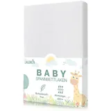 Laleni Premium Spannbettlaken 70x140x15 cm Babybett | Oeko-TEX zertifiziertes Bettlaken 70x140 Kinderbett | Kinderbettwäsche 70x140 aus 100% Baumwolle | Spannbettlaken 70x140 Baby in Weiß