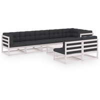 vidaXL 9-tlg. Garten-Lounge-Set mit Kissen Massivholz Kiefer