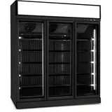 CombiSteel Flaschenkühlschrank mit 3 Glastüren Getränkekühlschrank schwarz Gastro 1530 Liter