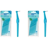 TePe Angle Interdentalbürste Blau (ISO Größe 3: 0,6 mm) / Kontrollierte Reinigung der Zahnzwischenräume auch an schwer zugänglichen Stellen / 1 x 6 Angle Interdentalbürsten (Packung mit 2)