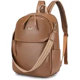 SPAHER Leder Rucksack Damen Klein, 2 in 1 Rucksack Handtasche Elegant Wasserdicht Cityrucksack Damen Mini Rucksäcke Modern 40x30x10cm Reiserucksack mit 14 Zoll Laptopfach für Reisen, Arbeit, Schule
