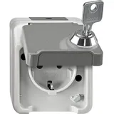 Merten AQUASTAR SCHUKO-Steckdose, lichtgrau MEG2417-8029