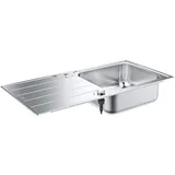 Grohe K500 mit Abtropffläche (langlebige Oberfläche, Schnellbefestigungssystem, Satin Finish), Edelstahl