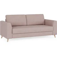 BRUNO Schlafsofa 160cm in Blush Rosa | stabiles Massivholz & Boxspringkomfort