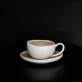 Almina Wave Cream Kaffeeservice 12-tlg. beige/weiß