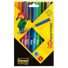 IDENA 10037 - Fasermaler, 2 mm Spitze, 12 Stück