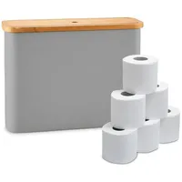 Relaxdays Toilettenpapier Aufbewahrung 12 Rollen, Grau,Hellbraun