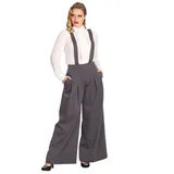 Banned Marlene-Hose Palazzo Diamond Grau Vintage Trouser abnehmbare Hosenträger grau S
