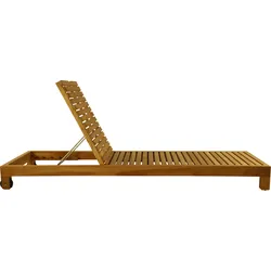 Jan Kurtz Korfu Sonnenbett mit Rollen Teak natur 200x65x18 cm - Natur