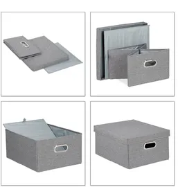 Relaxdays Faltbox 20,5 x 34,5 x 42 cm 6-tlg. grau