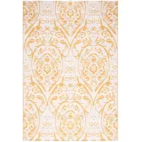 vidaXL Outdoor Teppich Doppellagiges Jacquard-Muster Balkon Terrasse Garten Außenteppich Balkonteppich Gartenteppich Terrassenteppich Gelb 140x200cm PP