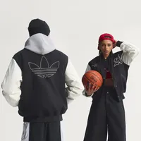 adidas Originals Basketball-Jacke Herren Schwarz/Weiß S