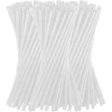 WedDecor 100 Stück Einweg-Papier-Trinkhalme, ideal zum Trinken von Cocktails, kalten Getränken und Alkohol, geeignet für alle Anlässe & Hochzeiten, Weihnachten, Partys, weiß