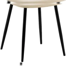 CLP 4er Set Esszimmerstuhl Baxter Samt I Gesteppter Küchenstuhl I Polsterstuhl Mit Metall-Gestell