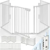 KIDUKU Kaminschutzgitter 180 cm Grau Baby Absperrgitter Ofenschutzgitter Laufstall Türschutzgitter