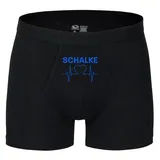multifanshop Boxershorts Herzschlag Blau / Schwarz L 2er Pack