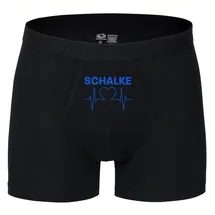 multifanshop Boxershorts Herzschlag Blau / Schwarz L 2er Pack