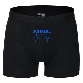 multifanshop Boxershorts Herzschlag Blau / Schwarz L 2er Pack