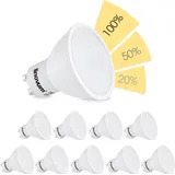 linovum 10 Stück fourSTEP Dim LED Lampe dimmbar mit 4-Schritt Dimmung, dimmbar ohne Dimmer mit jedem Lichtschalter 5W Lichtfarbe warmweiß