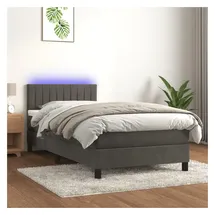 vidaXL Boxspringbett 100 x 200 cm Dunkelgrau