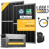 Balkonkraftwerk mit Speicher Anker Solix Solarbank 2 E1600 Pro mit JaSolar 870W(+261W) Black Frame Bifaziale Solarmodule und Smarten Zähler