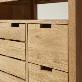 Tikamoon Waschtischunterschrank Serena aus massiver Eiche 80 cm