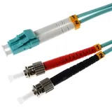 helos LWL Patchkabel LC/ST Duplex 50/125μm OM3 aqua 3,0m