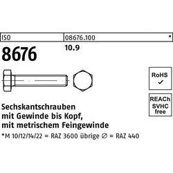 Schrauben, Sechskantschraube ISO 8676 VG M 18 x1,5 x 55 10.9 (25 Schrauben pro Stück)