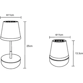 GLOBO Solarleuchte Edelstahl H 25 cm verstellbar weiß