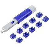 Renkforce RJ45 LAN Port Schloss RF-4695234 10er Set Silber-Blau inkl. 1 Schlüssel RF-4695234