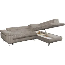MKS Meble Eckcouch Cord 2-Sitzer Grau