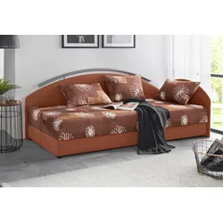 Polsterliege MAINTAL, braun, B:96cm L:206cm, Komplettbetten, mit Bettkasten