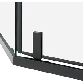 Beliani Tocantins Duschkabine mit Pendeltür 90 x 190 cm Schwarz/Klarglas Fünfeck