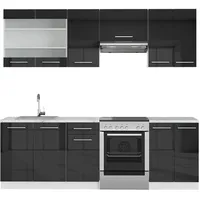Vicco Fame-Line Küchenzeile Anthrazit 240 cm ohne Arbeitsplatte