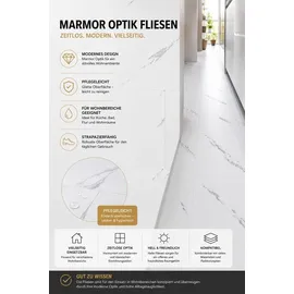 Check Klick-Vinyl CHECK One Alsberg Marmor 2157 Hochglanz-Fliese XL inkl. Trittschall Standard -1m2 - Weiß