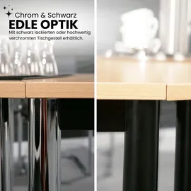 bümö Besprechungstisch, weiß, schwarz Holzwerkstoff, Nachbildung, 160x72x80 cm, FSC Mix, Arbeitszimmer, Schreibtische, Bürotische