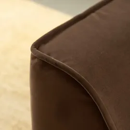 Tikamoon Quinto - Modulares 2-Sitzer-Sofa mit Armlehnen aus braunem Stoff