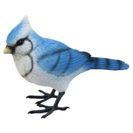 Figurendiscounter Gartenfigur Dekofigur Vogel 10,5 x 13 cm blau weiß blau
