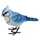 Figurendiscounter Gartenfigur Dekofigur Vogel 10,5 x 13 cm blau weiß blau
