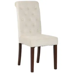DELUKE® 2er Set Esszimmerstühle WALES Samt - 98x45x63cm, creme, Holz Gestell Stühle Esszimmerstühle Stuhl Esszimmer Esstisch Stühle Küchenstuhl