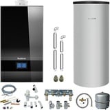 Buderus GB182i.2 Logaplus Gas-Brennwert Paket W42 schwarz mit Regelung BC400 und Warmwasserspeicher SU160 - 20 kW - 7739621363