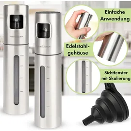 Proficook Ölsprüher 2er Set 100 ml Edelstahl